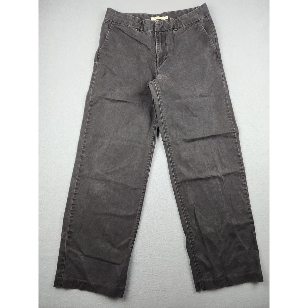 Levi's Baggy Trousers Pants Womens 27 Black Twill Chino Relaxed Straight Casual